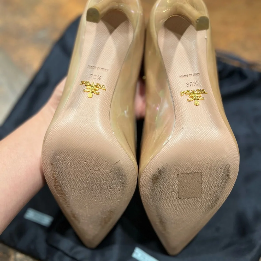 Prada Pointy Toe Pump (Women), Color: Sabbia Patent - Picture 7 of 10